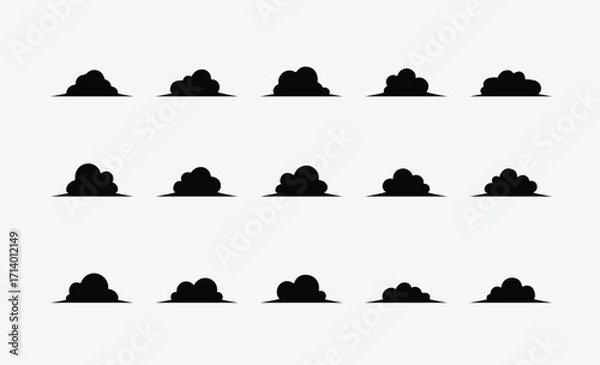 Obraz Stylized Cloud Silhouette Graphic Pack