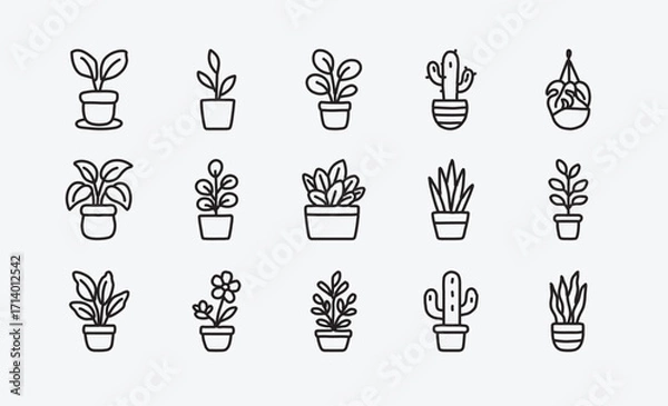 Obraz Doodle Plant Interior Decor Graphic Pack