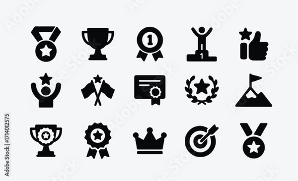 Obraz Flat Achievement and Awarding Icon Pack