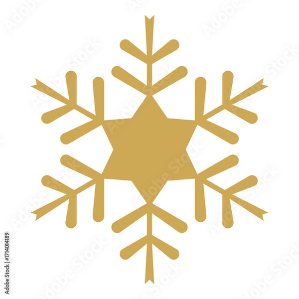 Fototapeta gold snowflake simple vector illustration