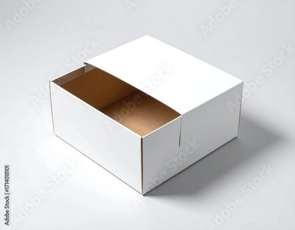 Fototapeta Blank white cardboard box open