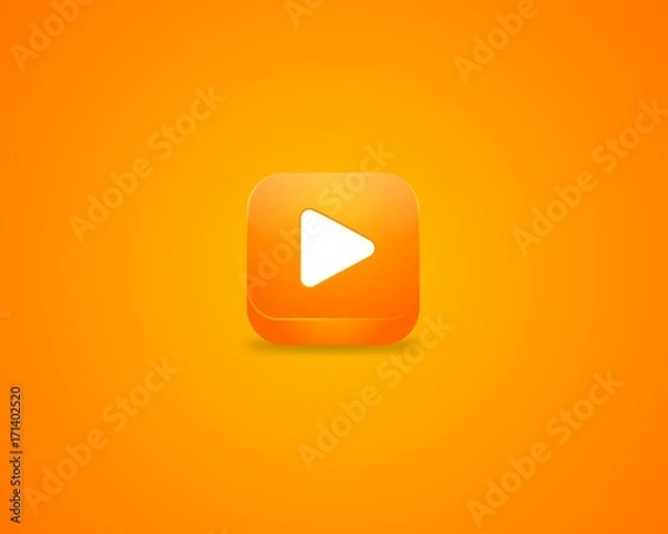 Fototapeta Play Button Orange