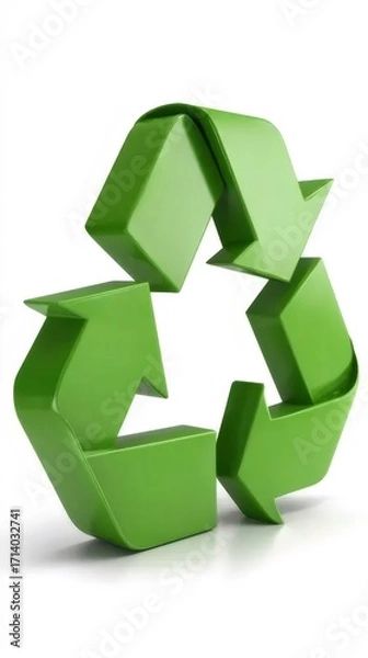 Fototapeta 緑のリサイクルのロゴ 白い背景の持続可能性
