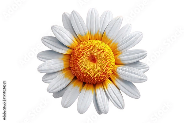 Obraz White Daisy Flower with Yellow and Orange Center on Transparent Background