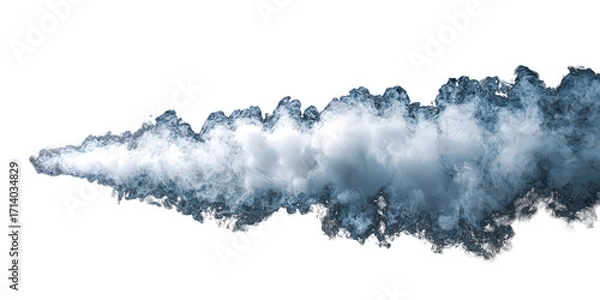 Obraz White Smoke Cloud Isolated on Black Background