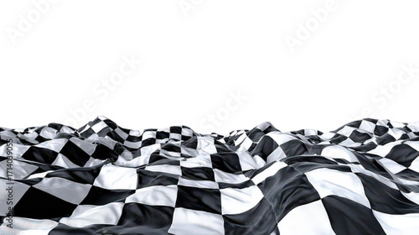 Obraz Abstract Black And White Checkered Flag Landscape