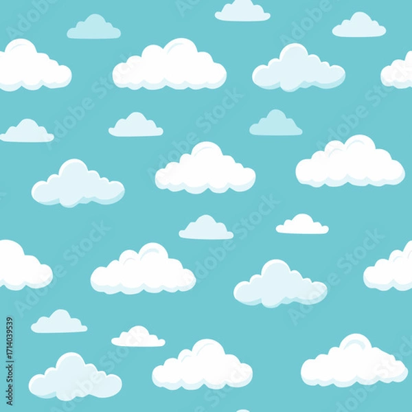 Fototapeta Hand Drawn Cloud Seamless Pattern Illustration Sky