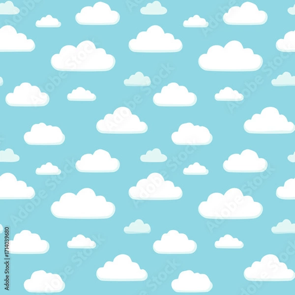 Fototapeta Hand Drawn Cloud Seamless Pattern Illustration Sky