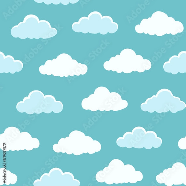 Fototapeta Hand Drawn Cloud Seamless Pattern Illustration Sky