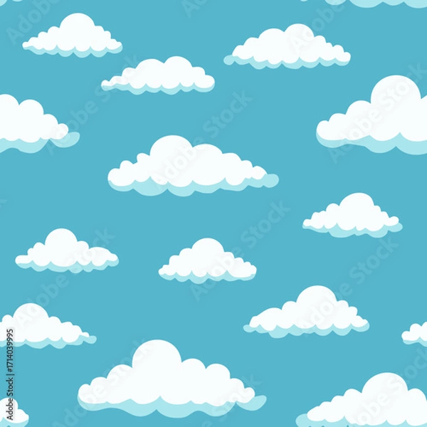 Fototapeta Hand Drawn Cloud Seamless Pattern Illustration Sky
