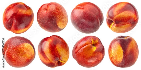 Obraz Whole nectarines isolated on white background, full depth of field
