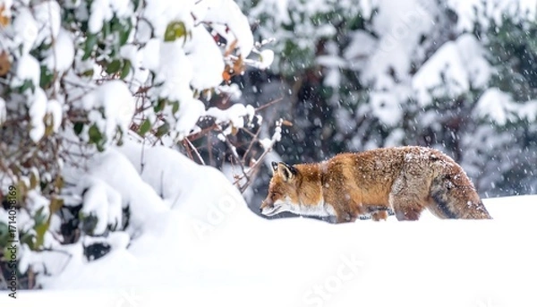 Obraz Red fox in a snowy forest