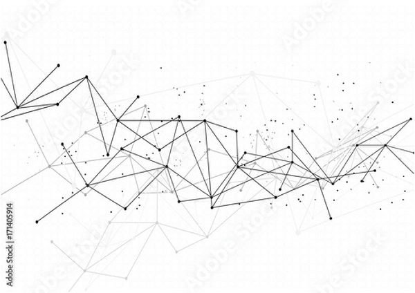 Obraz vector polygon background abstract technology communication data Science