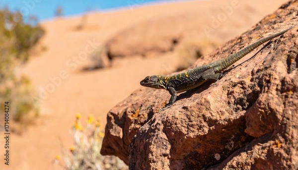 Obraz Lizard on desert rock