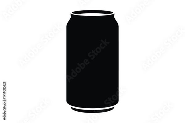 Fototapeta Simple black silhouette of a soda can