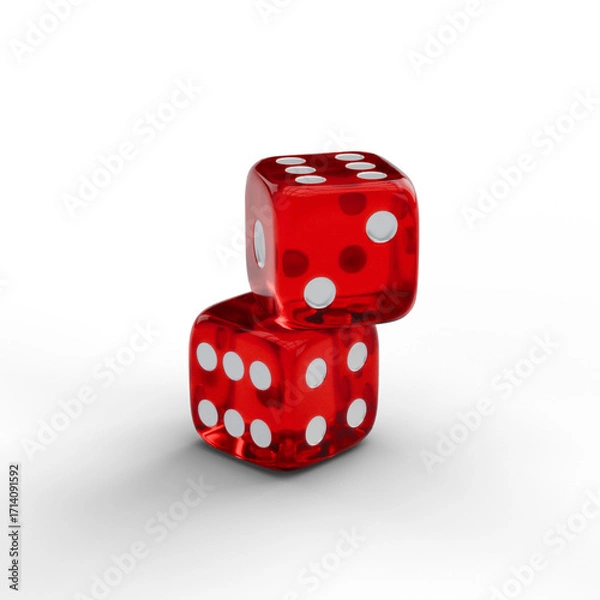 Obraz Two red dice on Transparency background