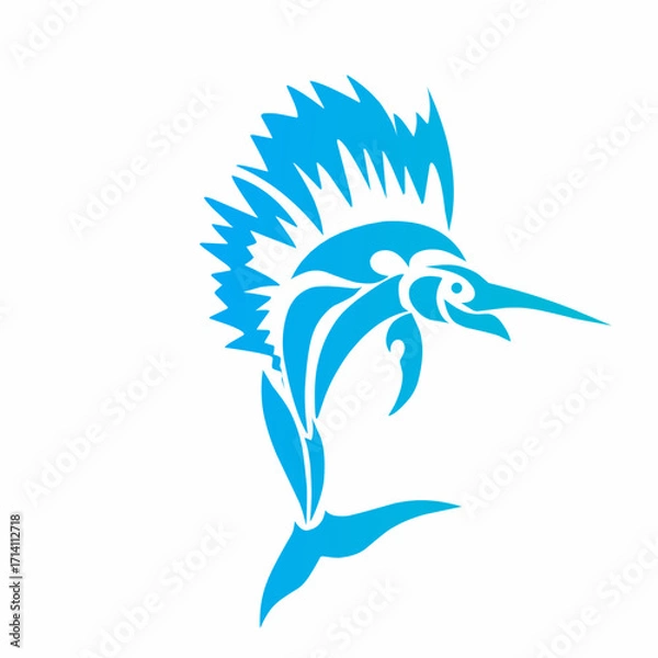 Fototapeta Tribal Sailfish Tattoo Design Vector
