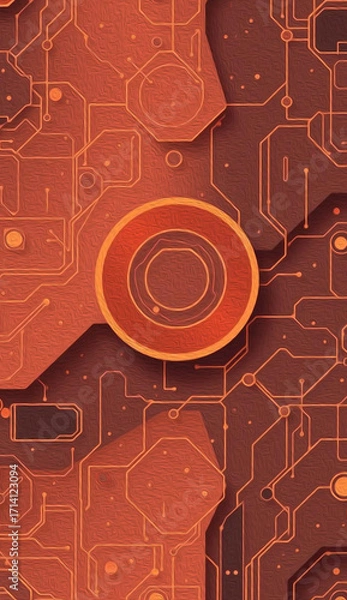 Obraz Abstract technology background. . Oil paint illustration.