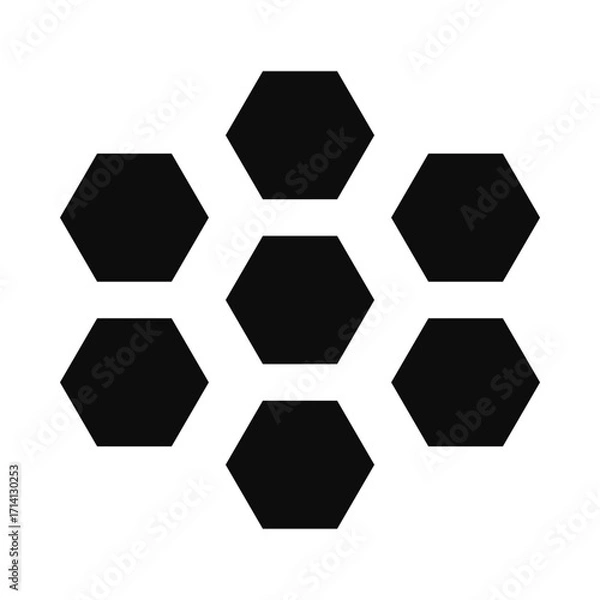 Obraz Seven Hexagon Polygon Shapes Silhouette Icon