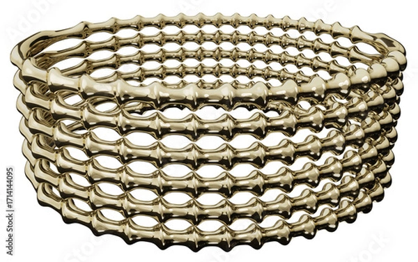 Fototapeta Golden Metallic Abstract Ring Structure PNG