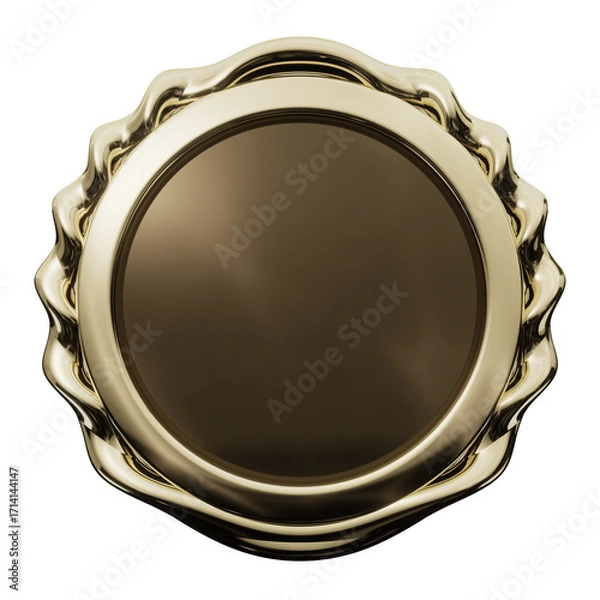 Fototapeta Golden Abstract Wavy Edge Emblem PNG