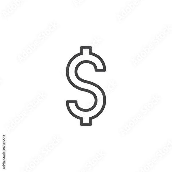 Fototapeta Dollar icon vector, filled flat sign, solid pictogram isolated on white. Charity symbol, logo illustration