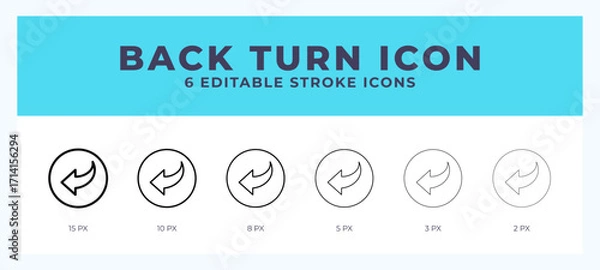 Fototapeta Back turn icon illustration vector with editable stroke.