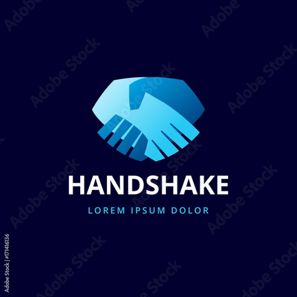 Obraz handshake icon. two hands logo template