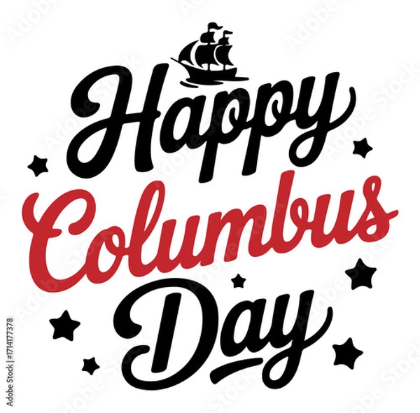 Fototapeta Happy Columbus Day Celebrate Italian heritage and exploration with this festive design