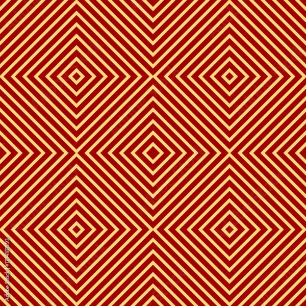 Fototapeta Red line abstract geometric seamless pattern