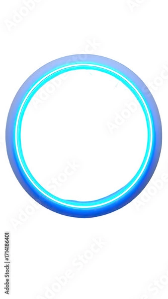 Fototapeta Bright blue glowing circular frame (1)