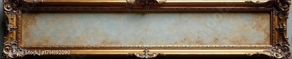 Fototapeta Ornate, aged bronze frame; vertical, rococo style Cutout canvas , bronze frame, detail, decoration