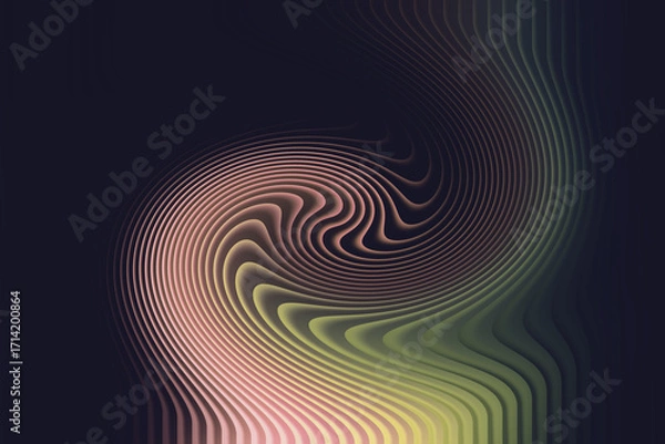 Obraz Distorted face profile with swirling color patterns creating a surreal and abstract aesthetic