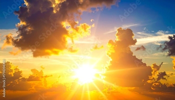 Fototapeta Dramatic sunset sky