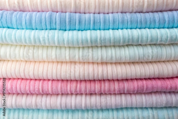 Obraz stack of colorful cotton fabric
