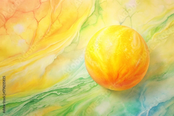 Obraz Tangerine blending into lime and soft yellow