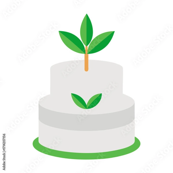 Obraz green cake with leaves