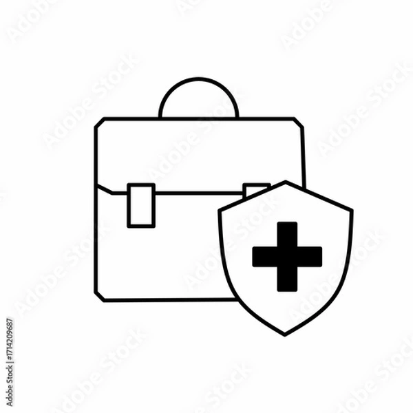 Fototapeta Vector art of health icon symbols in the world of work