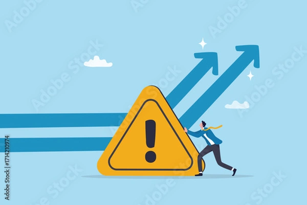 Fototapeta Change or transformation for business to survive and win competition, change direction for growth, improvement, solution to reform, alter or upgrade, businessman push sign to change arrow direction.