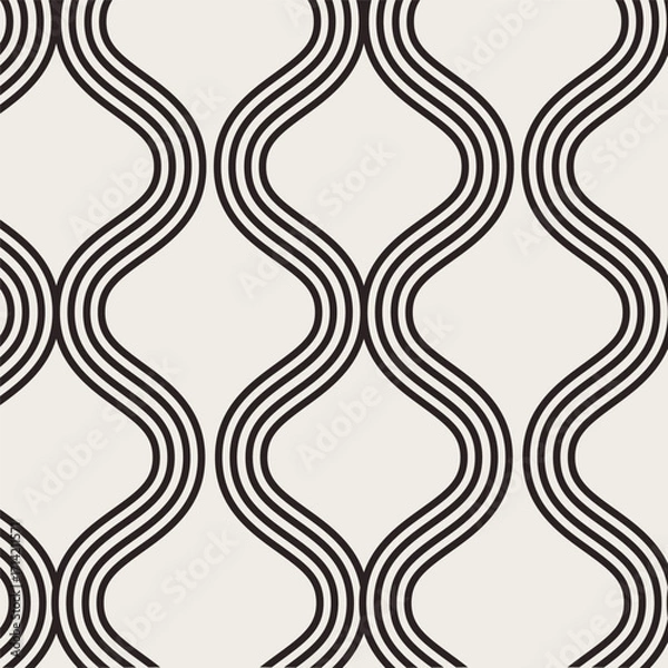 Fototapeta Modern stylish texture. Repeating geometric pattern tiles from striped elements
