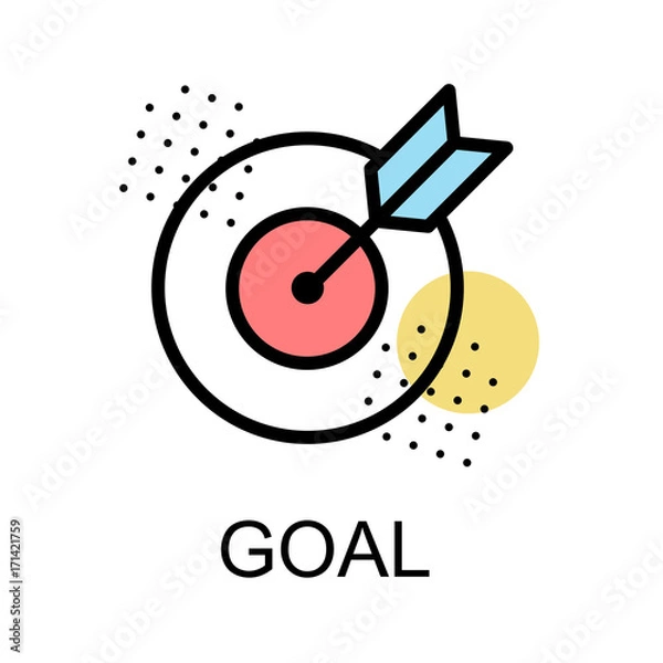 Fototapeta Goal icon for business on white background