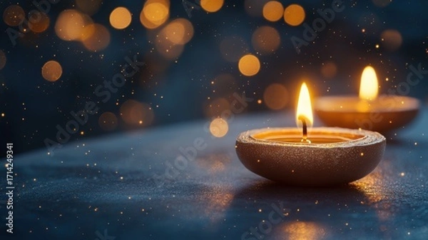 Fototapeta Banner design for diwali festival and podium,Diwali light decoration candle with fireworks,Stage,Product display Showcase design sparkle background,Deepavali,Dipavali,3D podium illustration.