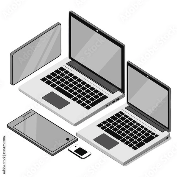 Fototapeta laptop computer with blank screen