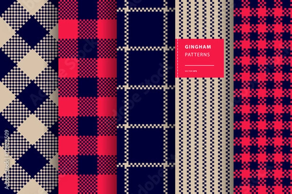 Fototapeta Zestaw wzór w kratkę w kratkę