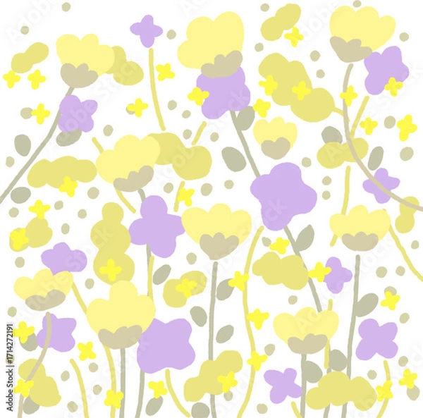 Obraz 北欧風花柄の壁紙ベクターイラスト