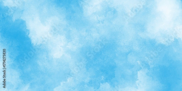 Fototapeta  Creative vintage light sky blue background with various clouds and fogg, watercolor scraped grungy background, blue sky clouds for background blue sunny sky with white clouds,