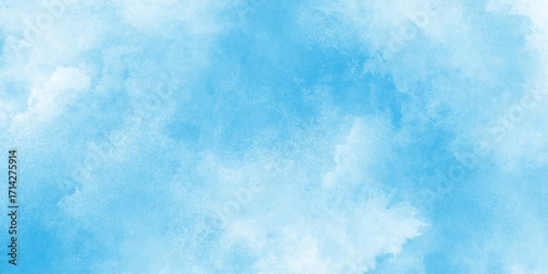Fototapeta  Creative vintage light sky blue background with various clouds and fogg, watercolor scraped grungy background, blue sky clouds for background blue sunny sky with white clouds,