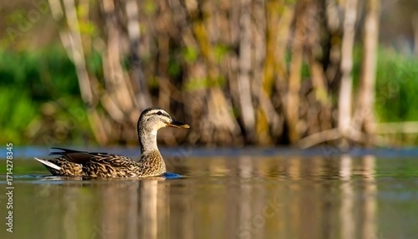 Fototapeta Duck on a tranquil pond