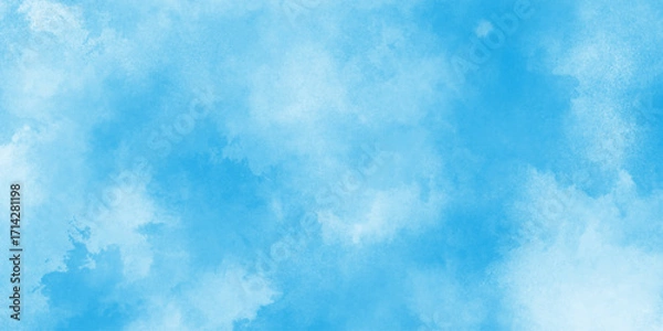 Fototapeta  Creative vintage light sky blue background with various clouds and fogg, watercolor scraped grungy background, blue sky clouds for background blue sunny sky with white clouds,