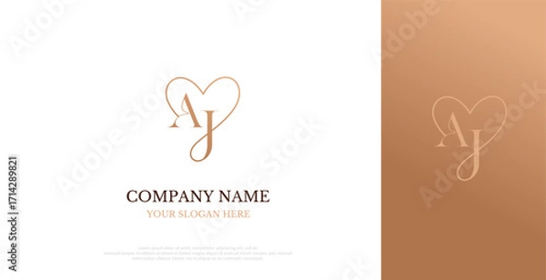 Fototapeta Initial AJ Logo Design Vector 